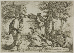 Diogenes hledá čestného muže od Giovanni Benedetto Castiglione
