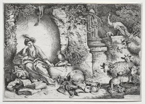 La Mèlancolie , c. 1660-1665. od Giovanni Benedetto Castiglione