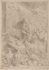 Noe a zvířata vstupující do archy od Giovanni Benedetto Castiglione
