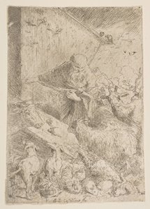 Noe pustil zvířata do archy, ca. 1630. od Giovanni Benedetto Castiglione
