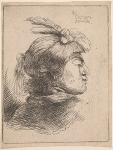 Malá orientální hlava od Giovanni Benedetto Castiglione