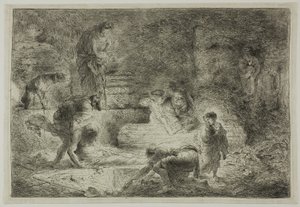 Tobit pohřbívání mrtvých od Giovanni Benedetto Castiglione