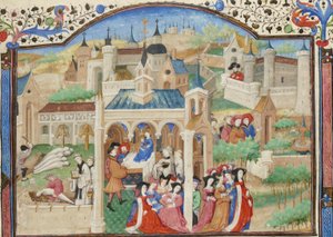 Dekameron, Odjezd vypravěčů Dekameronu z Florencie od Giovanni Boccaccio