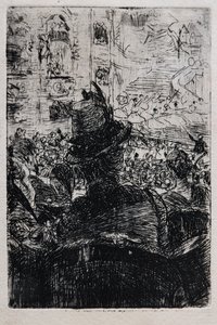 V opeře v Paříži, c.1880 (pruhované na papíře) od Giovanni Boldini