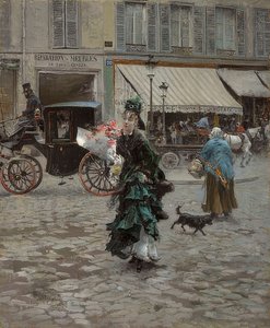 Při přecházení ulice. 1873-75 od Giovanni Boldini