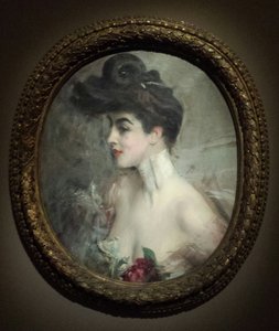 Boldini - Portrét paní X., s korálkovým límcem od Giovanni Boldini