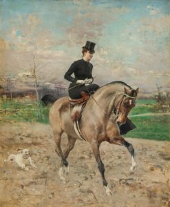Jezdkyně. Alice Régnault na koni, 1878.