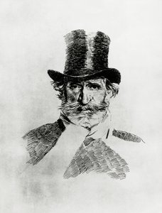 Portrét Giuseppe Verdiho (1813-1901), italský skladatel, kresba Giovanni Boldini (1842-1931) od Giovanni Boldini