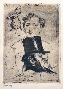 Portrét Rodenbacha (lept a suchá jehla) od Giovanni Boldini