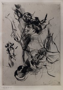 Portrét mladé ženy s postavami od Giovanni Boldini