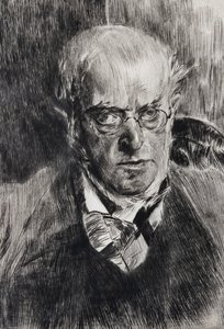 Portrét malíře Adolpha Menzela, detail od Giovanni Boldini