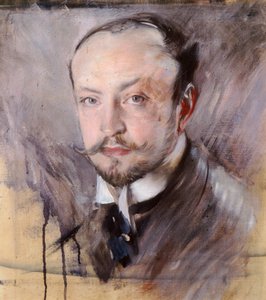Autoportrét, čelní pohled Giovanni Boldini (1842-1931), olej na plátně od Giovanni Boldini