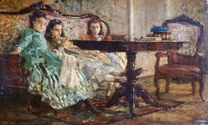 Sestry Laskaraki od Giovanniho Boldiniho (1842-1931), olej na dřevě od Giovanni Boldini