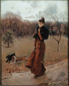 Procházka do parku v Neapoli (olej na plátně) od Giovanni Boldini
