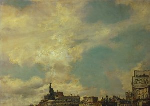 Nebe, detail z Clichy Square, Paříž, Giovanni Boldini (1842-1931), olej na plátně, 60x98 cm od Giovanni Boldini