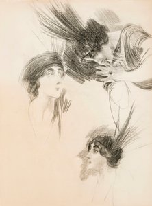 Tři studie k Portrétu Dory di Rudinì Labouchère. od Giovanni Boldini