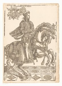 Astolfo na koni Il paladin Astolfo (název na předmětu) od Giovanni Britto