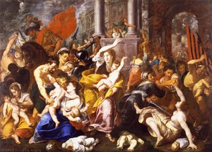 Masakr neviňátek, Johann Christoph Storer (1611-1671), olej na plátně, 300x420 cm, Kostel sv. Eustorgia, Milán, Itálie. od Giovanni Cristoforo Storer