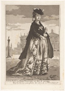 Benátská dáma La Dame Venitienne en habit de masque (název na objektu) Různé portréty (název série) od Giovanni David