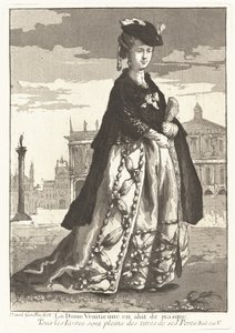 La Dame Venitienne en habit de masque (Benátská žena v karnevalových šatech) od Giovanni David