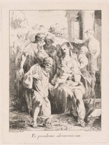 Klanění tří králů od Giovanni David, after Battista Dossi