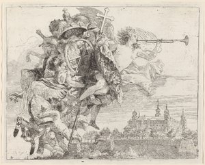 Zbraně Karla Philippa von Greiffenklau, prince biskupa z Würzburgu od Giovanni Domenico Tiepolo