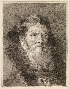 Muž bez pokrývky hlavy obrácený doprava od Giovanni Domenico Tiepolo