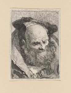 Vousatý stařec, ze sbírky Raccolta di Teste (sbírka hlav) od Giovanni Domenico Tiepolo