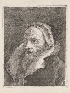 Vousatý stařec s čepicí, z Raccolta di Teste (Sbírka hlav) od Giovanni Domenico Tiepolo