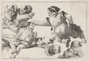 Trpaslíci a psi od Giovanni Domenico Tiepolo