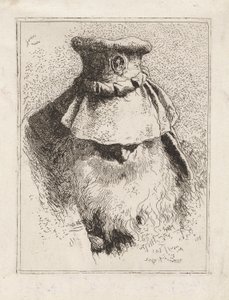 Starší muž s velkým kloboukem, z Raccolta di Teste (sbírka hlav) od Giovanni Domenico Tiepolo