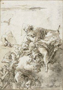 Bůh Otec podporovaný anděly v oblacích, I od Giovanni Domenico Tiepolo