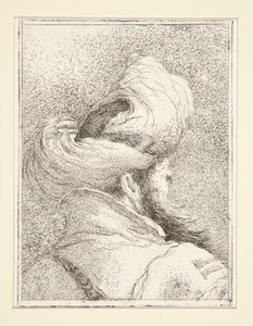 Hlava Turka ze série Raccolta di Teste, Libro Secondo (Sbírka hlav, druhá kniha) od Giovanni Domenico Tiepolo