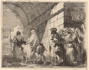 Svatá rodina opouští město od Giovanni Domenico Tiepolo