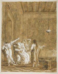 Ježíš v domě Jairus od Giovanni Domenico Tiepolo