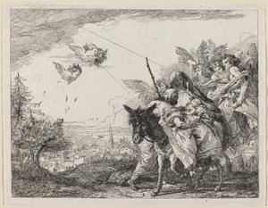 Joseph, stojící, zbožňuje dítě od Giovanni Domenico Tiepolo