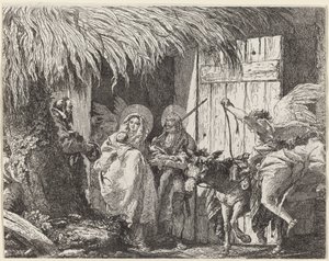Josef a Marie se připravují k odchodu od Giovanni Domenico Tiepolo