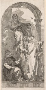 Madona se svatými Anežkou, Kateřinou a Rosou. od Giovanni Domenico Tiepolo