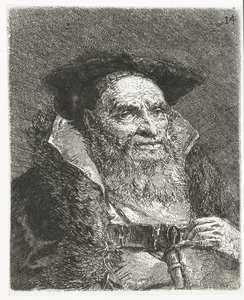 Muž s baretem Sbírka hlav (název série) Raccolta di Teste (název série) od Giovanni Domenico Tiepolo