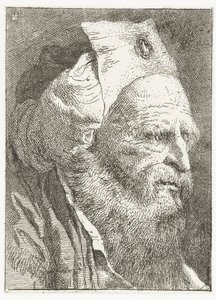 Muž v otočeném klobouku Sbírka hlav (název série) Raccolta di Teste (název série) od Giovanni Domenico Tiepolo