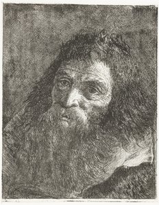 Muž s dlouhými vlasy a vousy od Giovanni Domenico Tiepolo