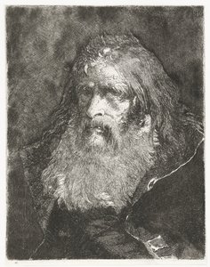 Muž s dlouhými vlasy a bez pokrývky hlavy Sbírka hlav (název série) Raccolta di Teste (název série) od Giovanni Domenico Tiepolo