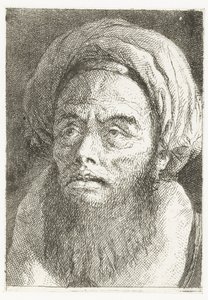Muž s turbanem Sbírka hlav (název série) Raccolta di Teste (název série) od Giovanni Domenico Tiepolo
