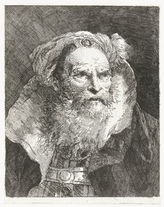 Muž s turbanem a vysokým stojáčkem Sbírka hlav (název série) Raccolta di Teste (název série) od Giovanni Domenico Tiepolo