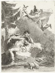 Merkur se zjevuje Aeneovi ve snu od Giovanni Domenico Tiepolo