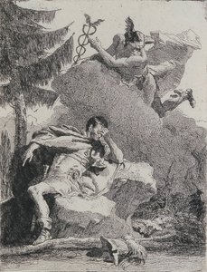 Merkur se zjevuje Aeneovi ve snu, 1757. od Giovanni Domenico Tiepolo