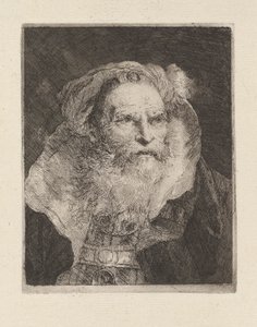 Starý muž meditující, z Raccolta di Teste (Sbírka hlav) od Giovanni Domenico Tiepolo