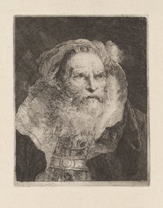 Meditující stařec, z cyklu „Raccolta di Teste“ (Sbírka hlav) od Giovanni Domenico Tiepolo