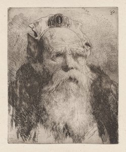 Starý muž s plnovousem, z Raccolta di Teste (Sbírka hlav) od Giovanni Domenico Tiepolo