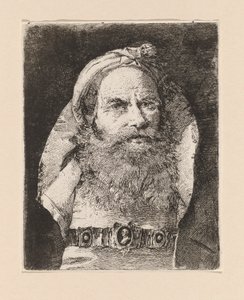 Starý muž s malým turbanem, z Raccolta di Teste (Sbírka hlav) od Giovanni Domenico Tiepolo